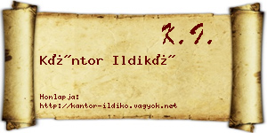 Kántor Ildikó névjegykártya